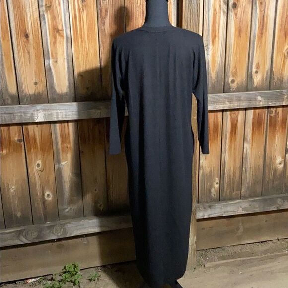 Lucky Brand Los Angeles dress career black 3/4 SL pockets soft midi Sz medium - Picture 7 of 8